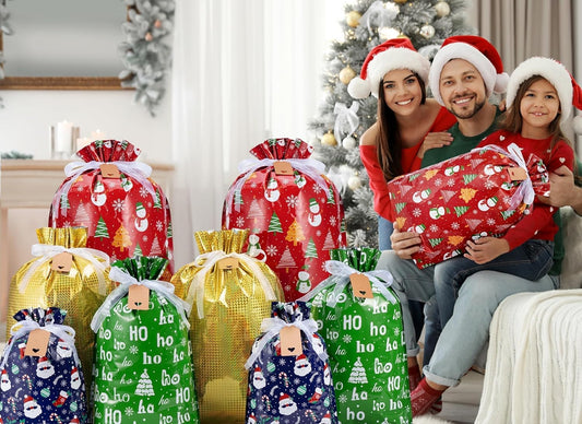 Asoulin Christmas Drawstring Gift Bags