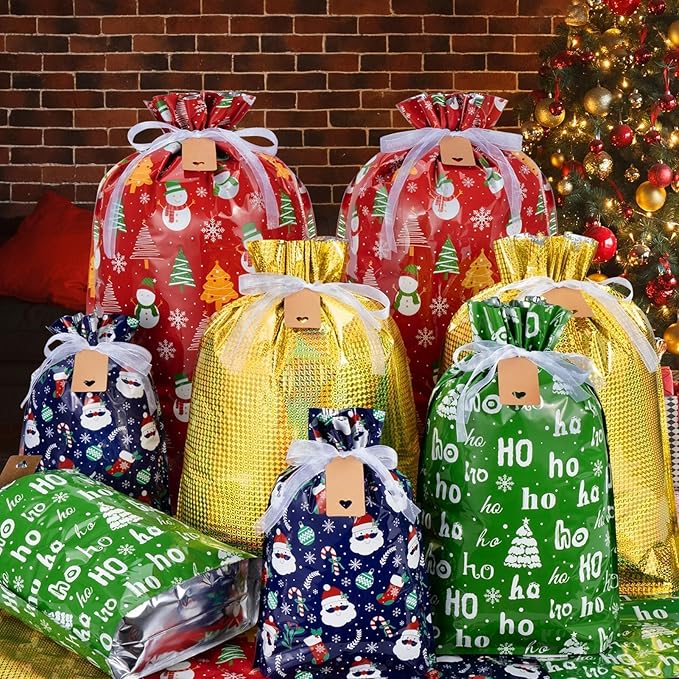 Asoulin Christmas Drawstring Gift Bags