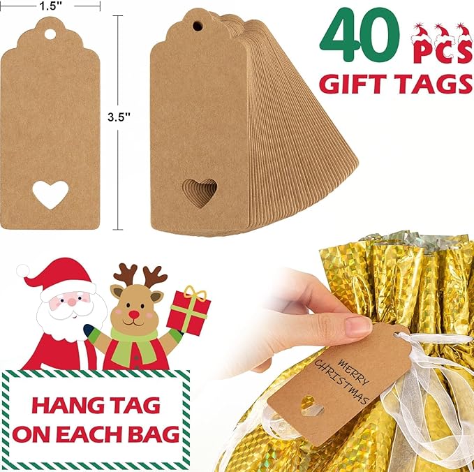 Asoulin Christmas Drawstring Gift Bags