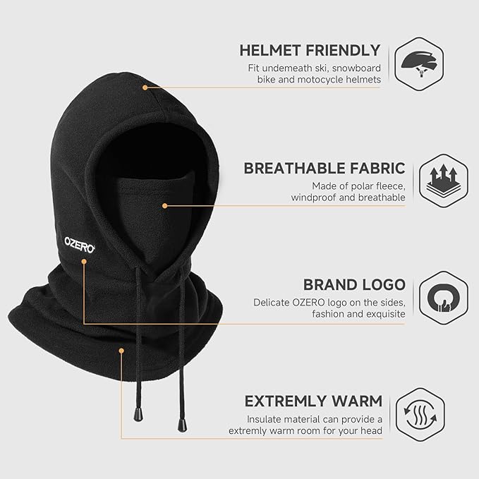 Winter Polar Fleece Hood Ski Mask for Men Women