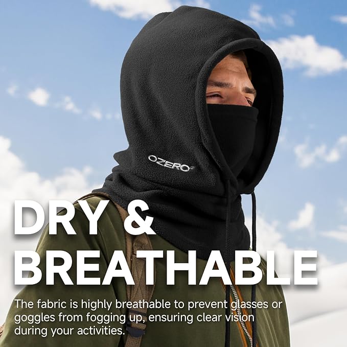Winter Polar Fleece Hood Ski Mask for Men Women