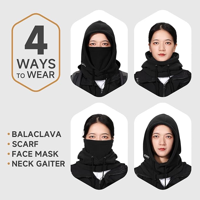 Winter Polar Fleece Hood Ski Mask for Men Women